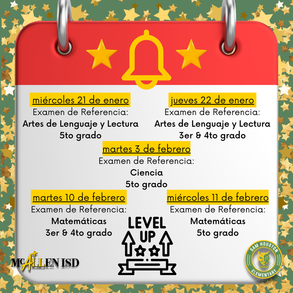 District Benchmark Dates in Spanish