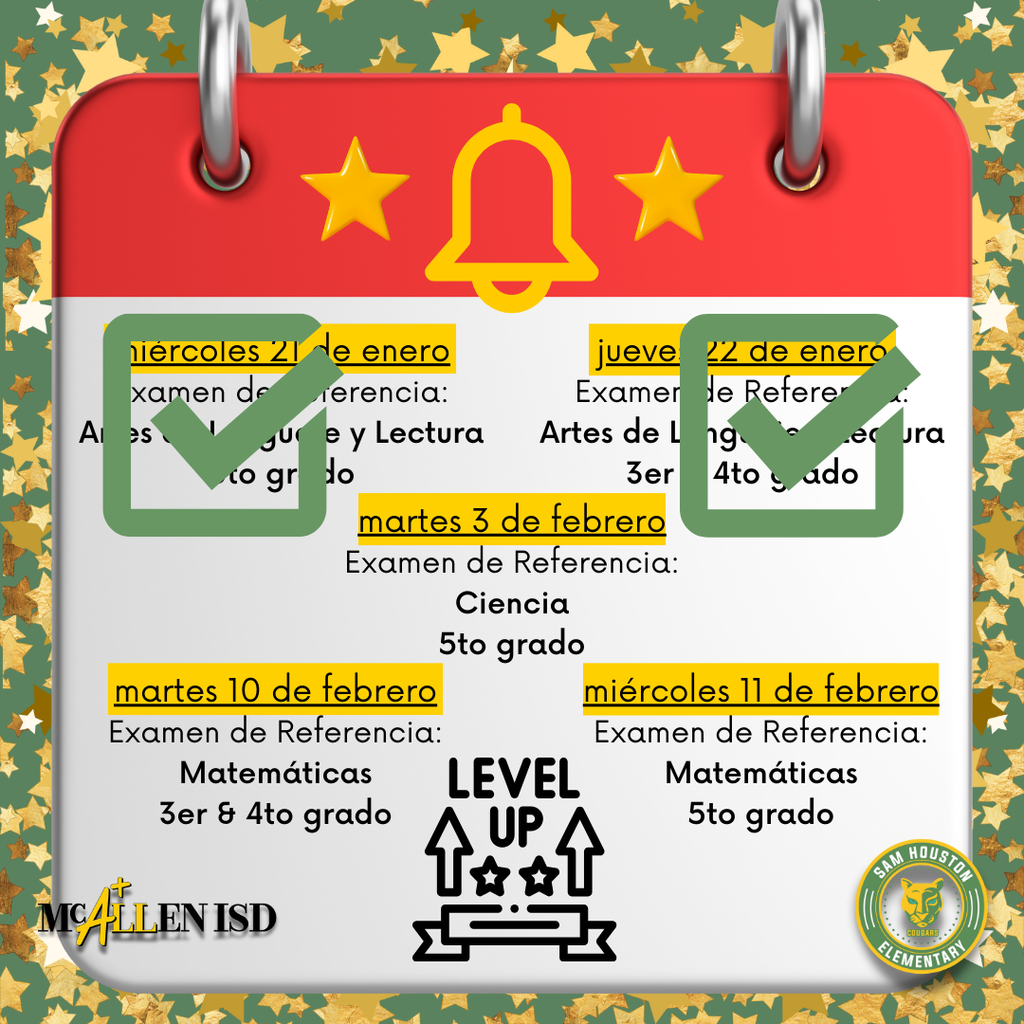 District Benchmark Dates in Spanish