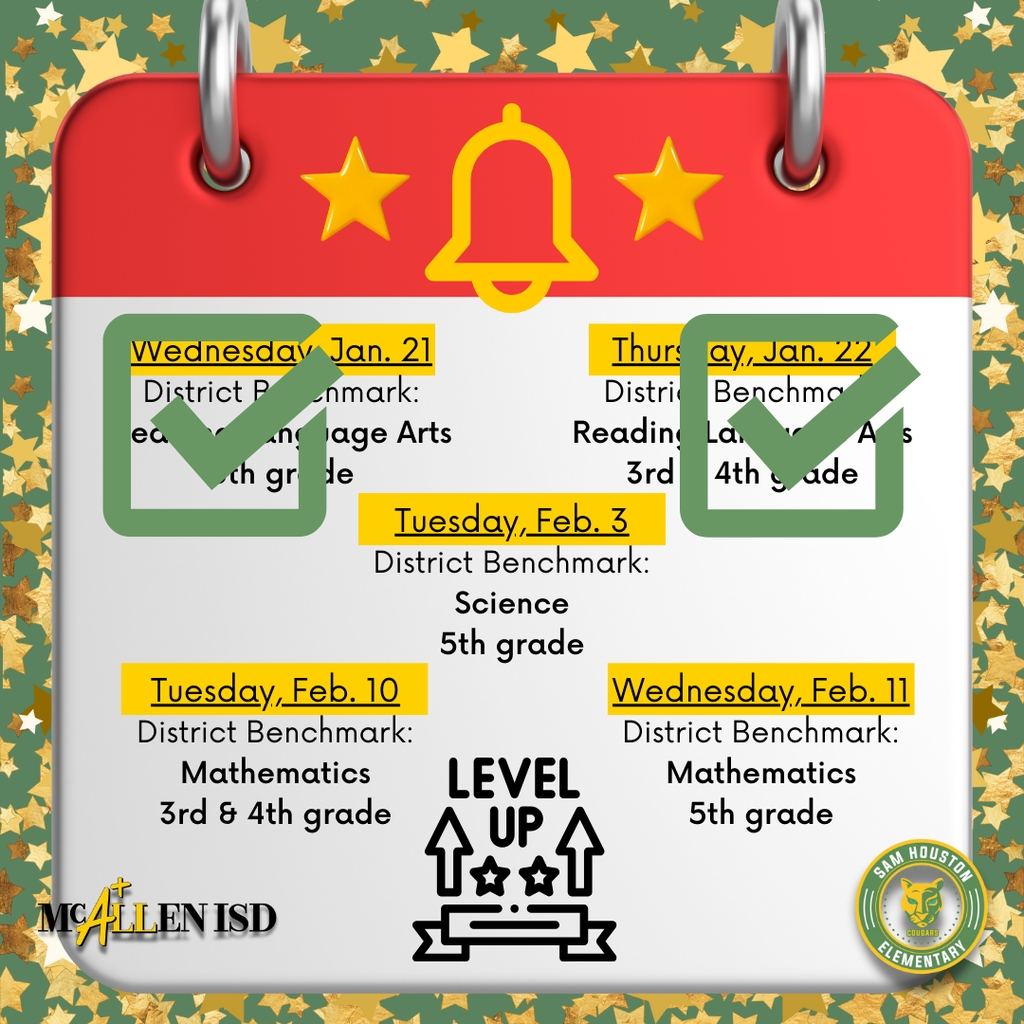 District Benchmark Dates in English