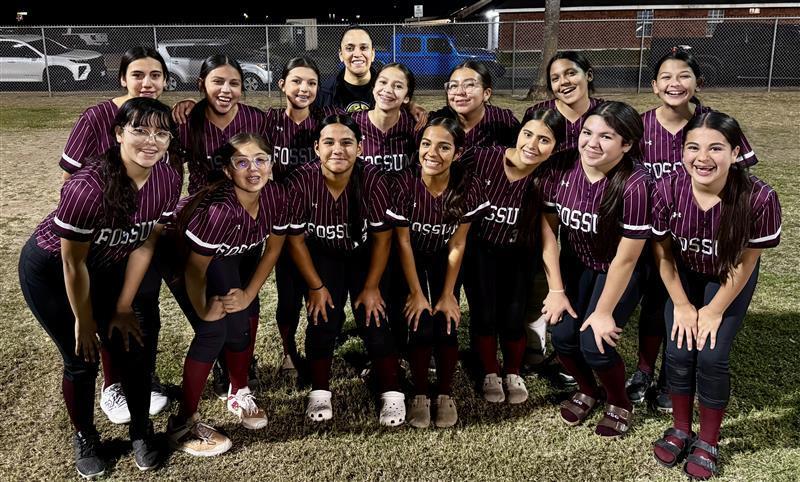 Photo of 7th grade Lady Falcons softball team. 