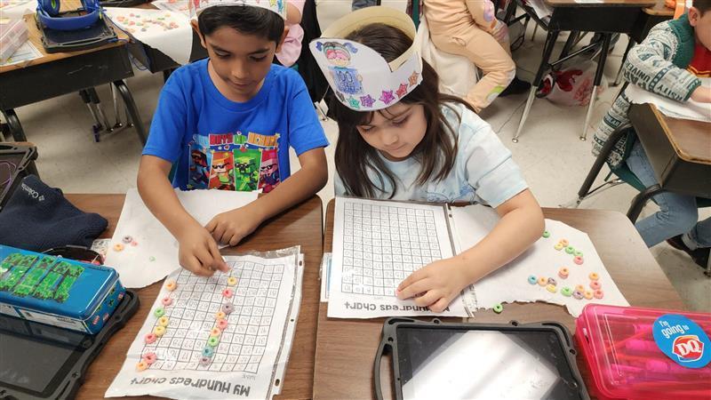 Kids completing activity.