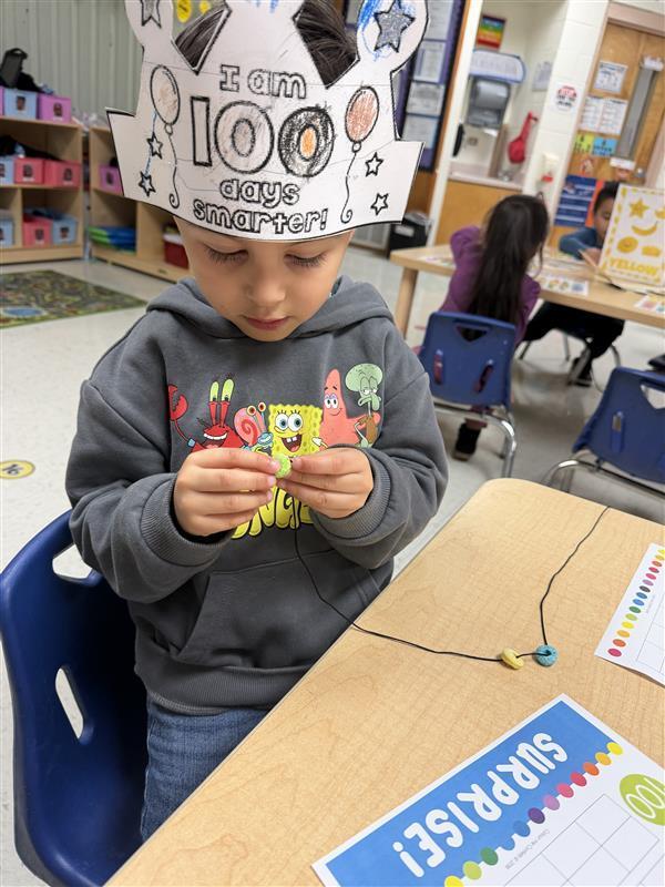 Student completing activity.