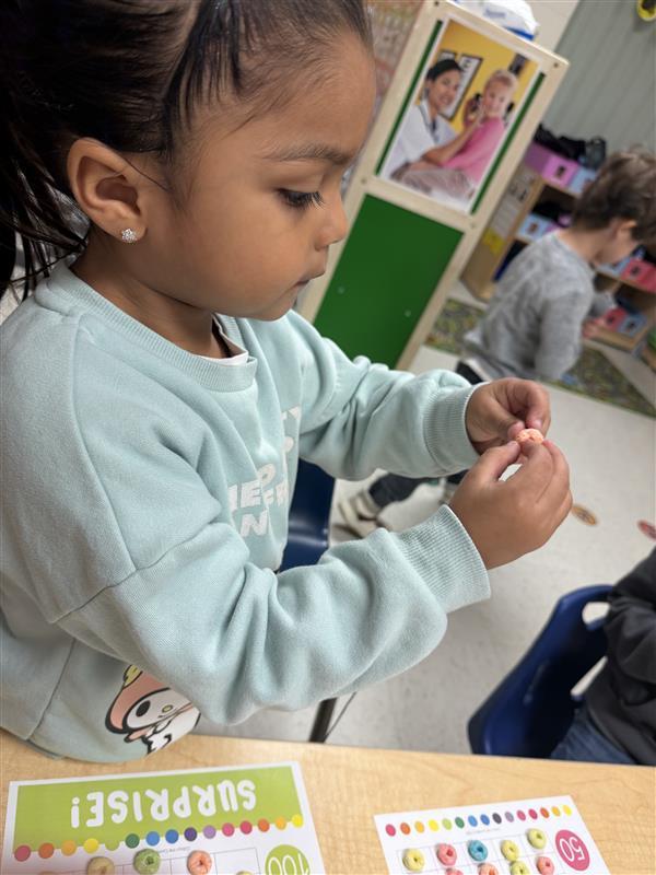 Student completing activity.