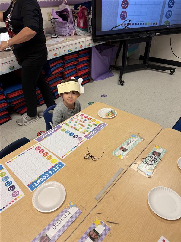 Student completing activity.