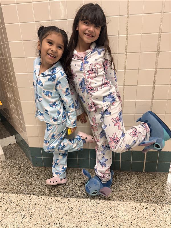 Kids posing with PJ's.
