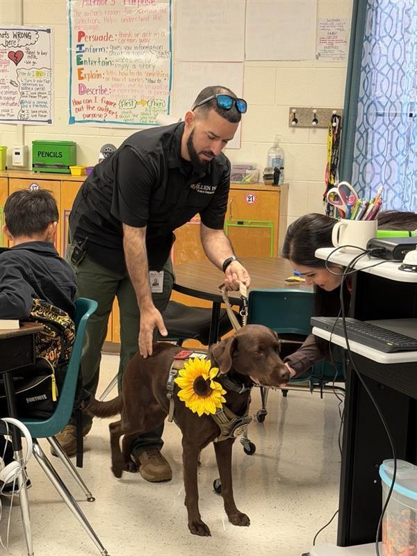 Students petting Penny.