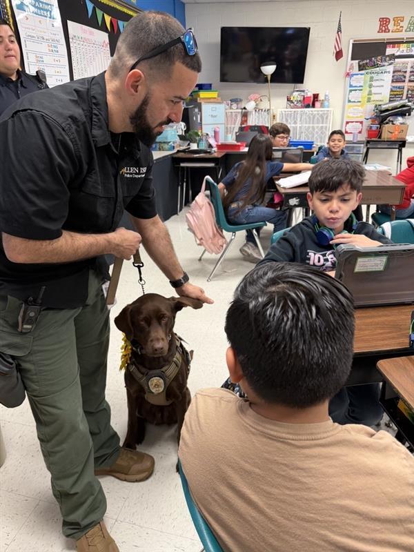 Students petting Penny.
