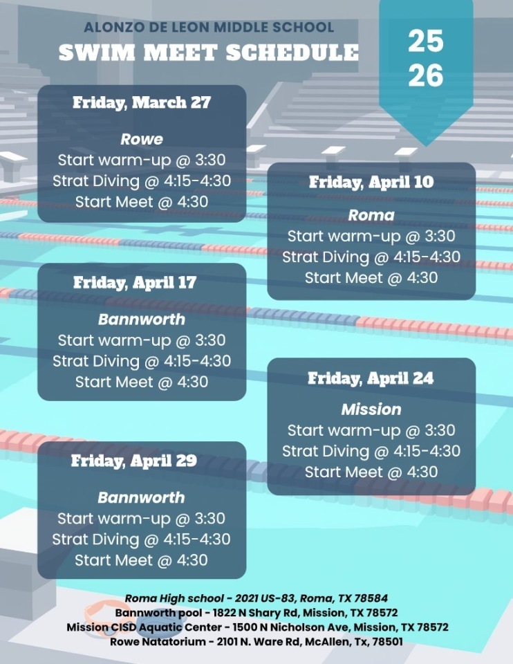Updated Swim Schedule