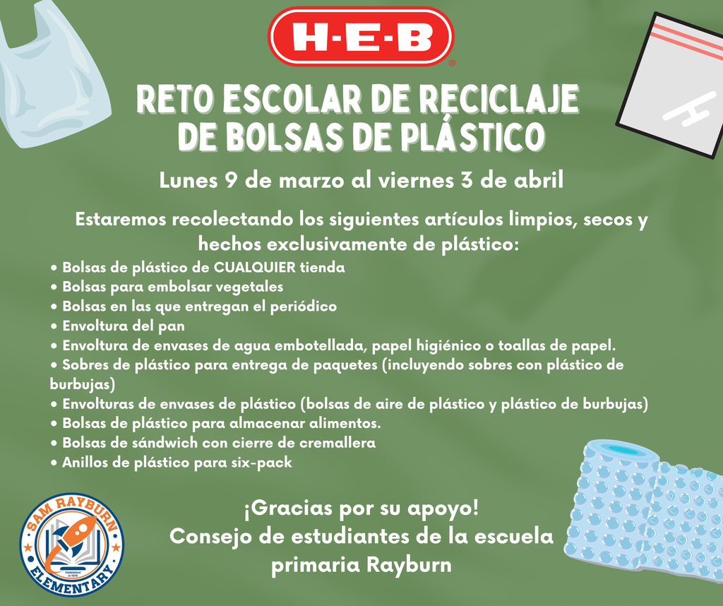 HEB recycling Spanish