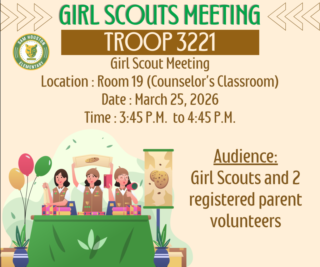 Flyer for Girl Scout Troop Meeting
