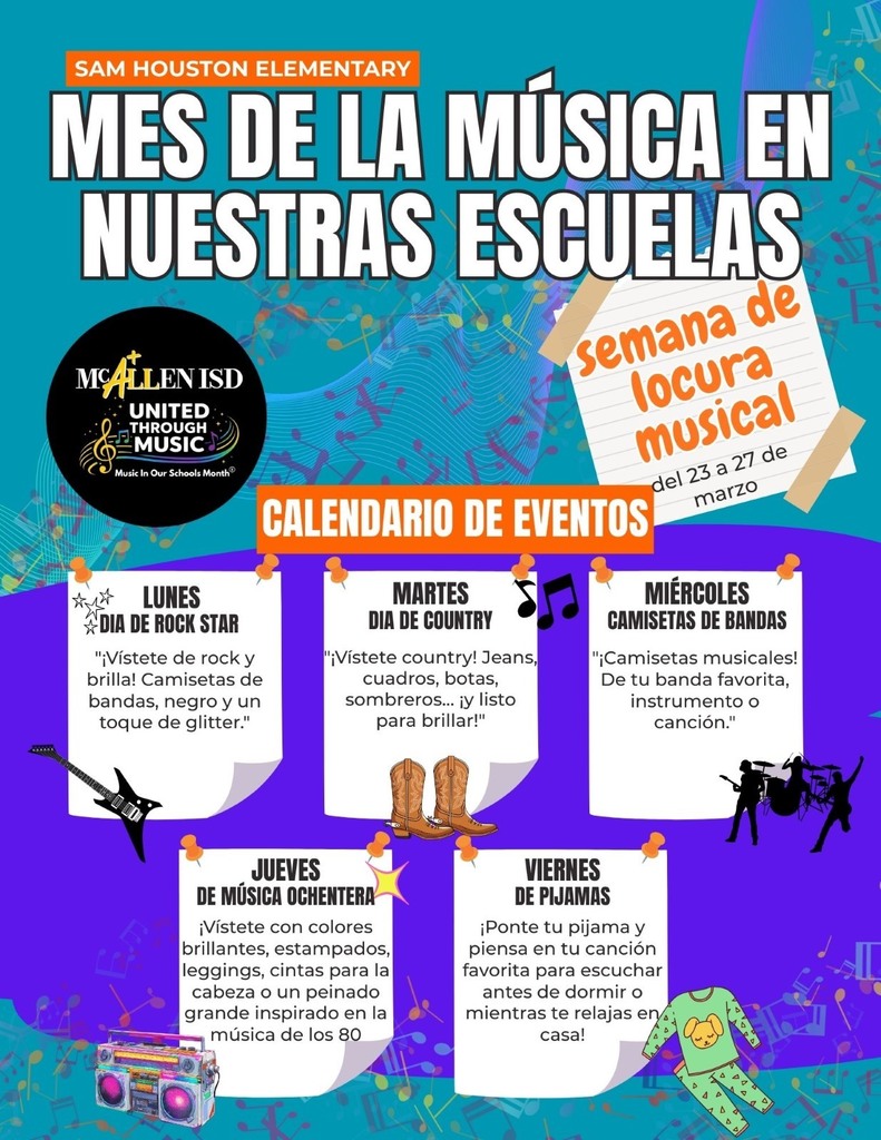 Music in Our Schools Month Flyer for Daily Dress Up in Spanish