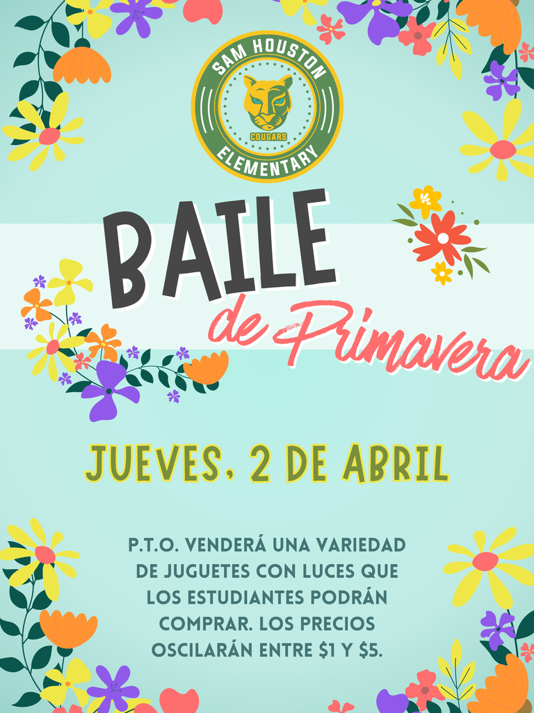 Spring Dance flyer in Spanish 