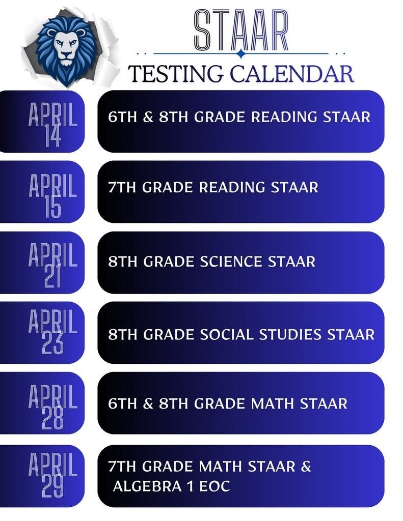 STAAR CALENDAR