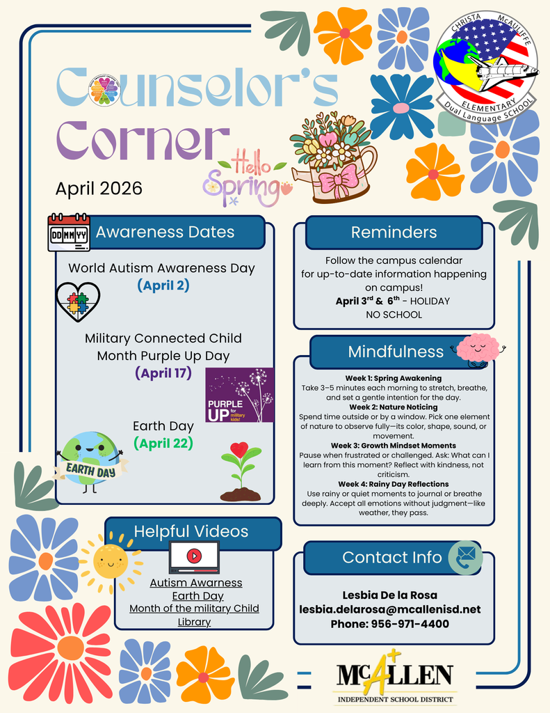 Counselor's Corner Newsletter 