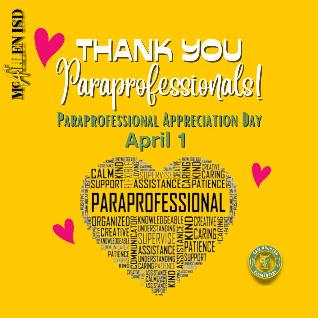 Paraprofessional Day Announcement in English