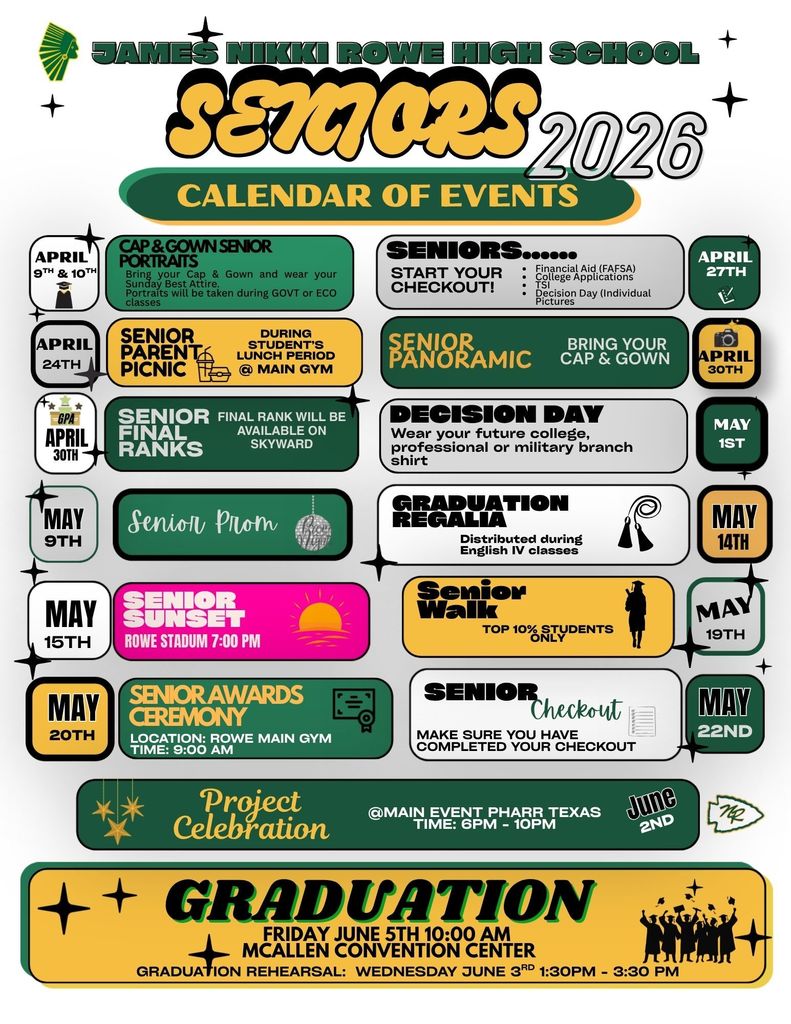Senior Calendar of Events