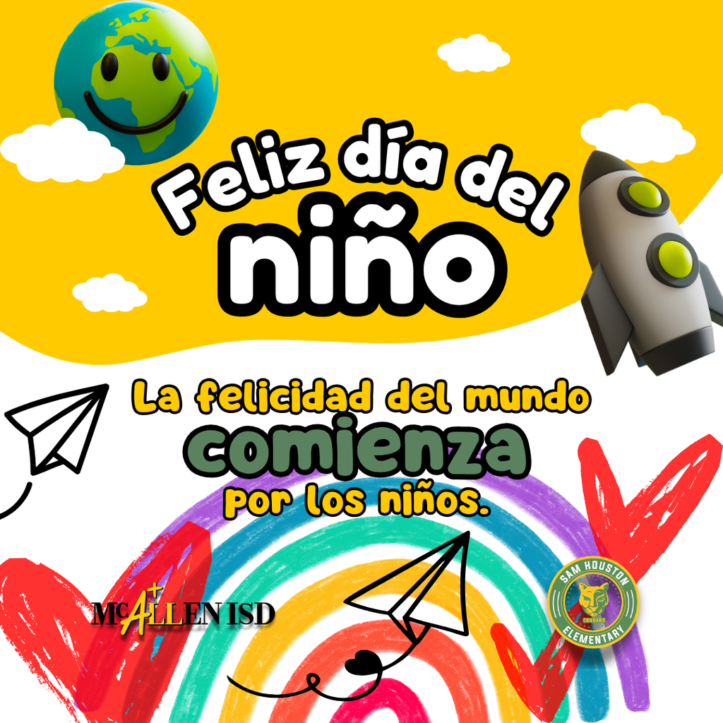 Feliz dia del nino announcement in Spanish