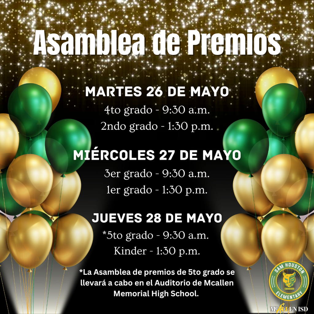 Awards Assembly Announcement in English