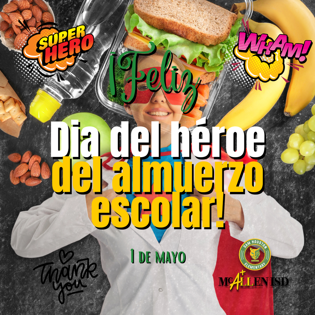 Announcement for School Lunch Hero Day in Spanish
