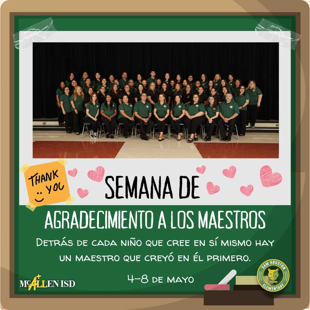 Announcement for Teacher Appreciation Week in Spanish