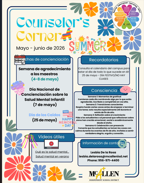 Counselor's Corner Newsletter 