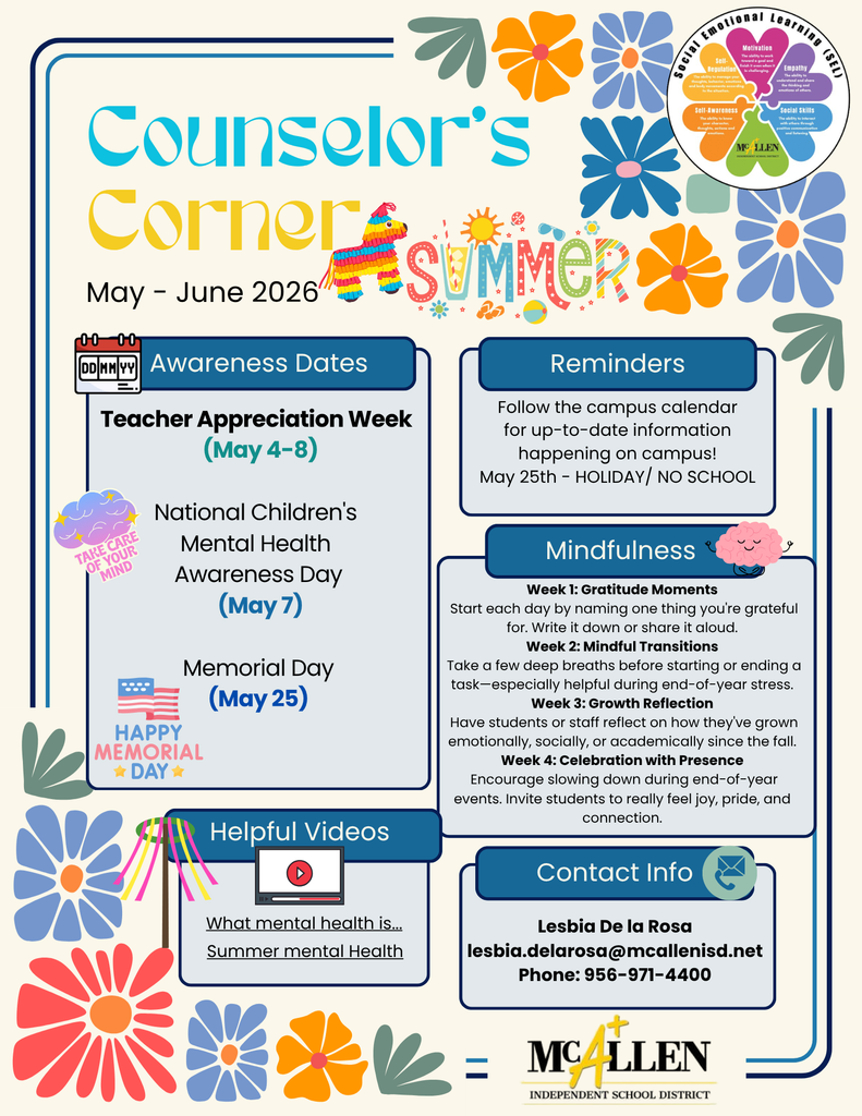 Counselor's Corner Newsletter 