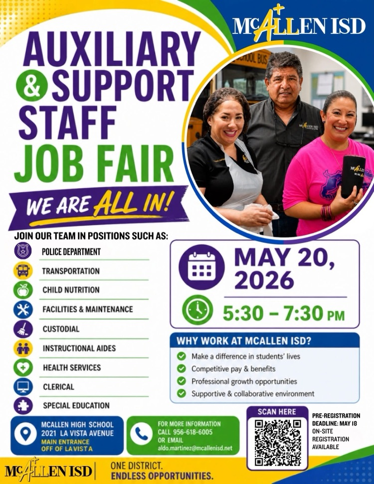 auxiliary and support staff job fair