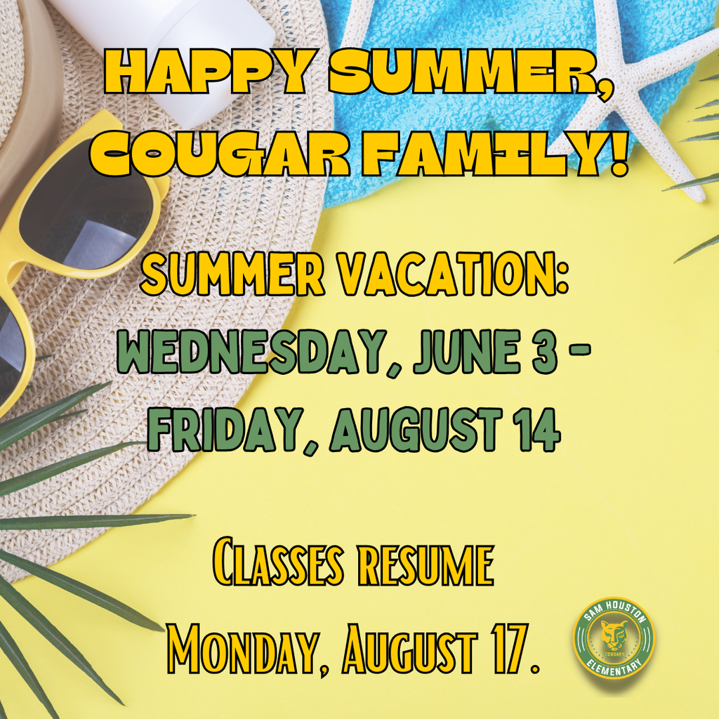 Beach Background to Announce Summer Vacation in English