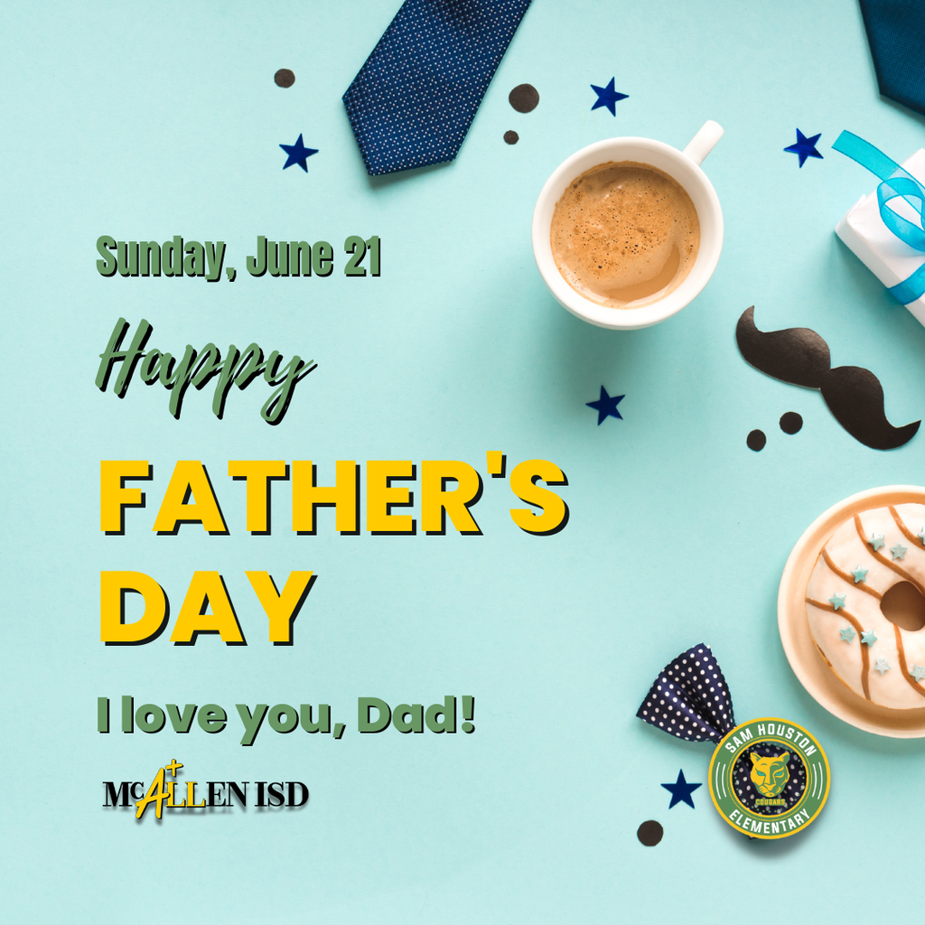 Background with announcement in celebration of Father's Day in English