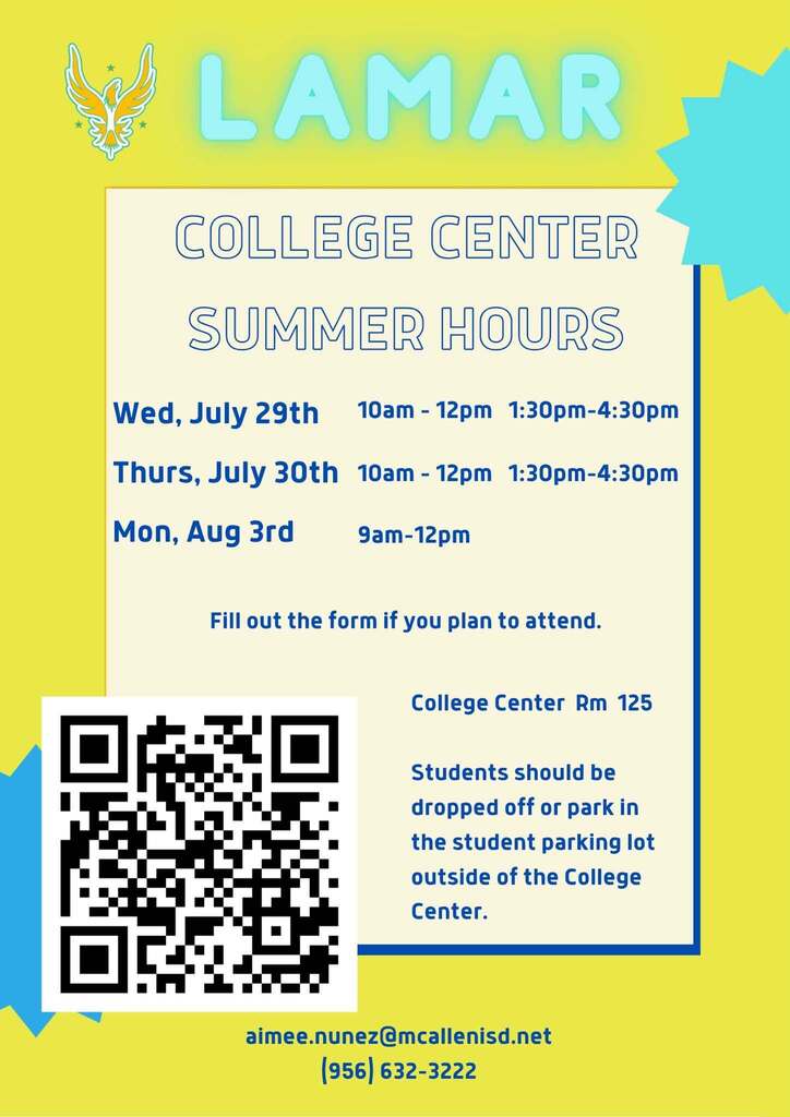 College Center Summer Hours