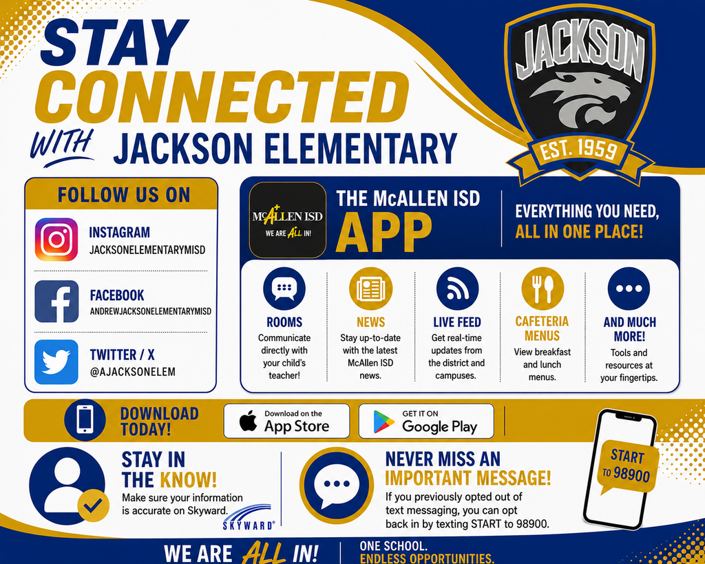 Stay connected with everything happening at Jackson Elementary!