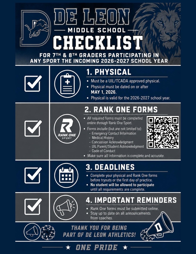 Athletics Checklist