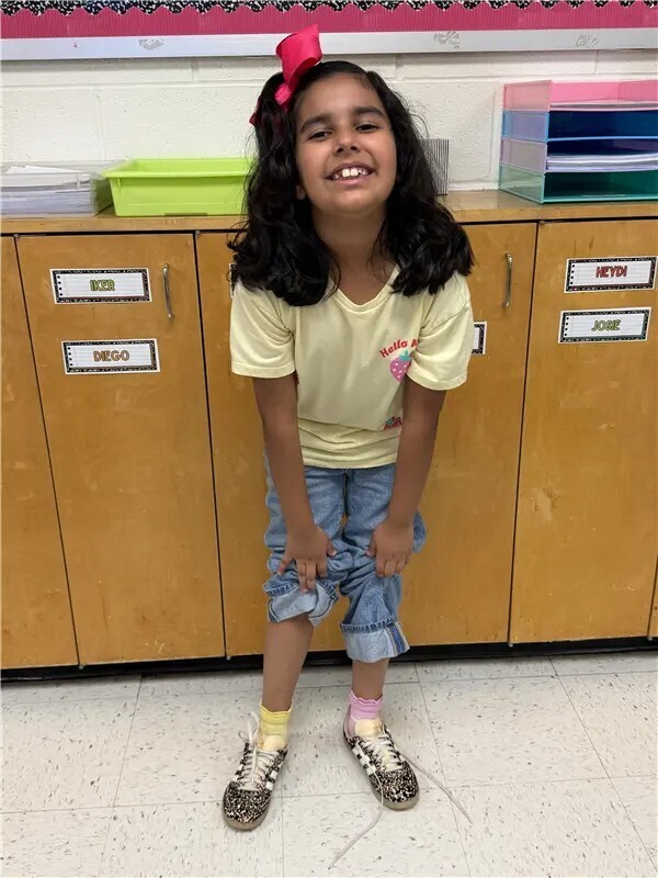 Kid posing.