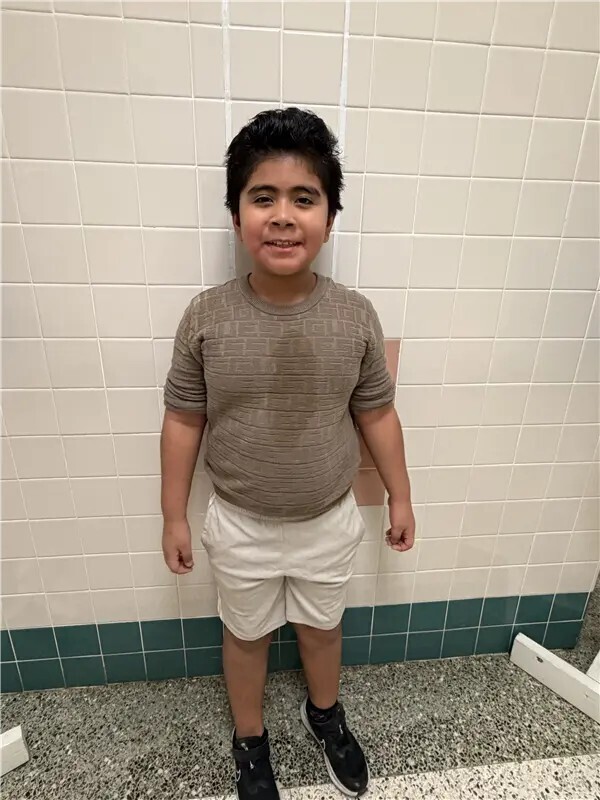 Kid posing.