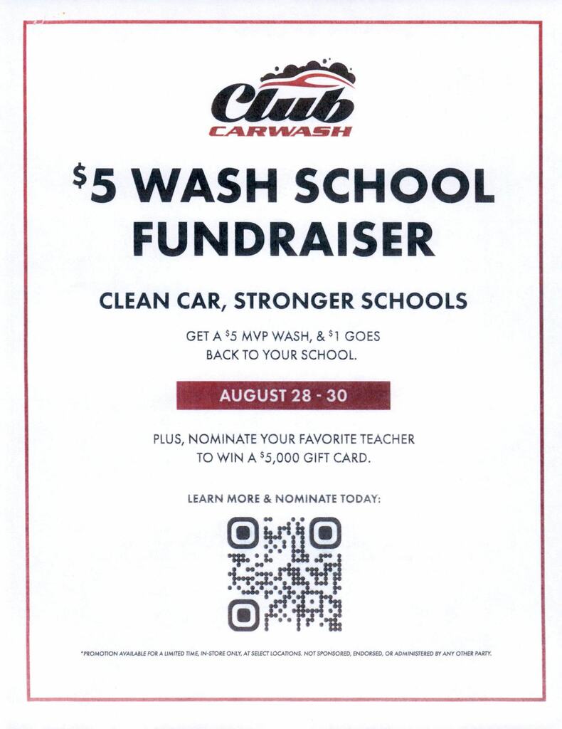 Club Car Wash Fundraiser Flyer