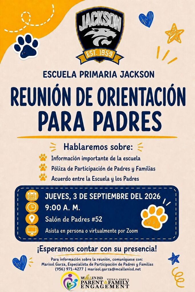 Parent Meeting Spanish flyer