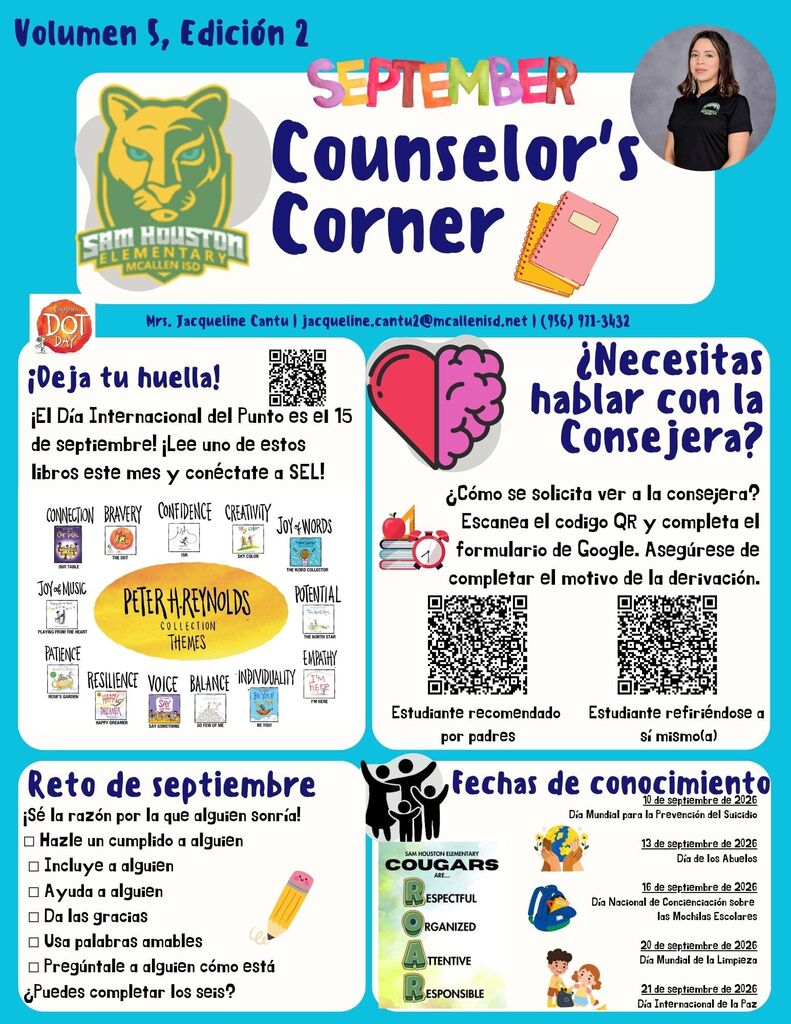 Image of September Counselor's Corner in Spanish