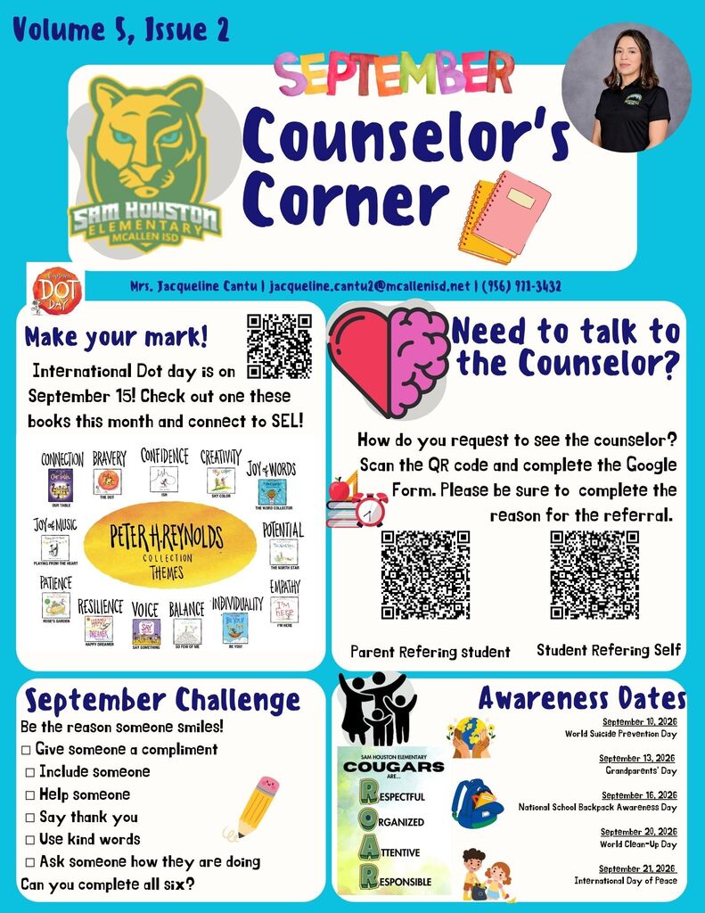Image of September Counselor's Corner in English