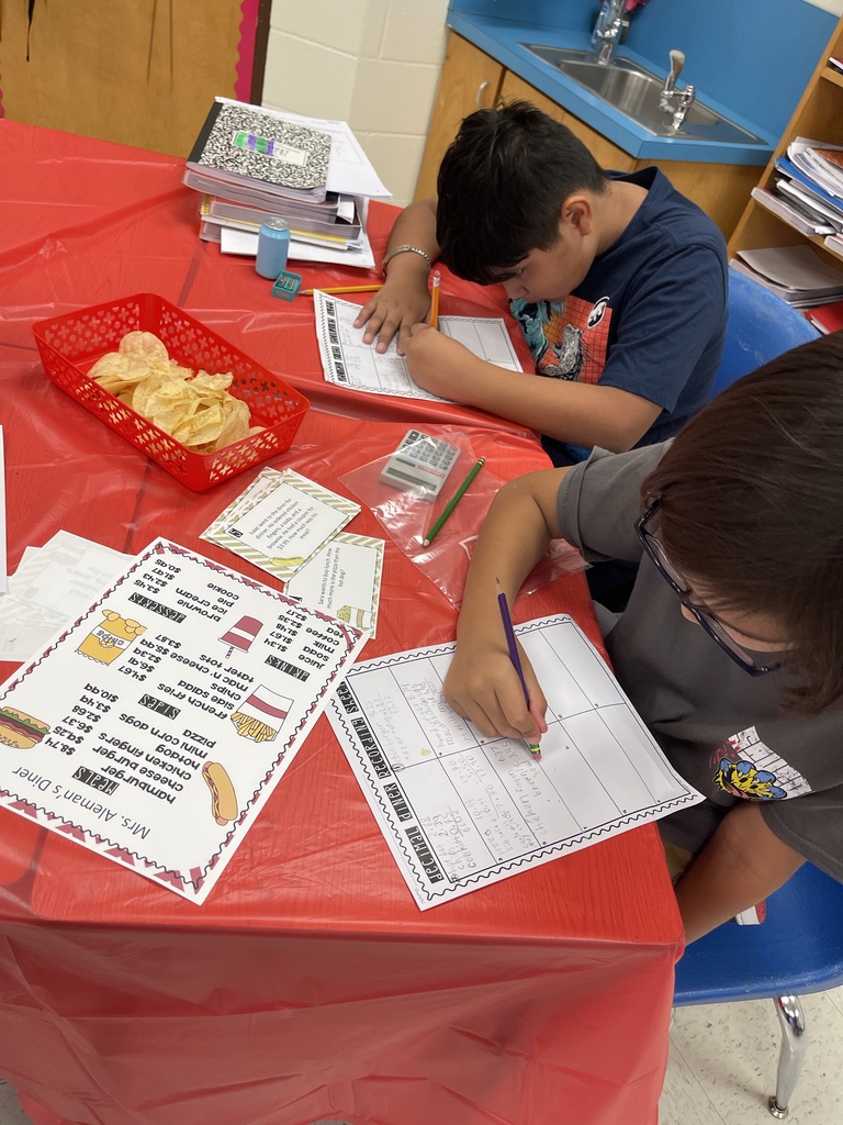 5th Grade Math Diner Menu Challenge