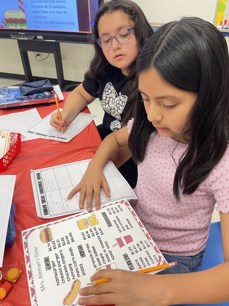 5th Grade Math Diner Menu Challenge
