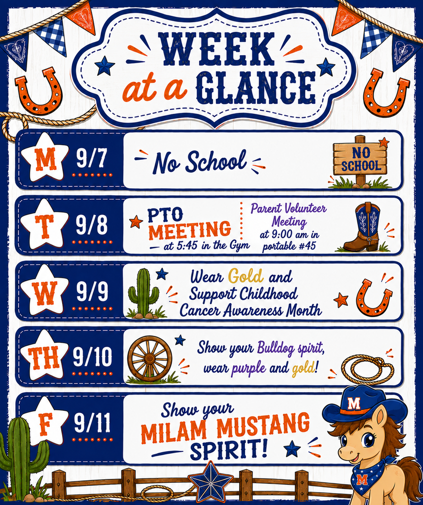 Week at a Glance 9/7-9/11