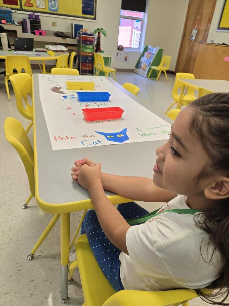 Student engaged in learning activity.