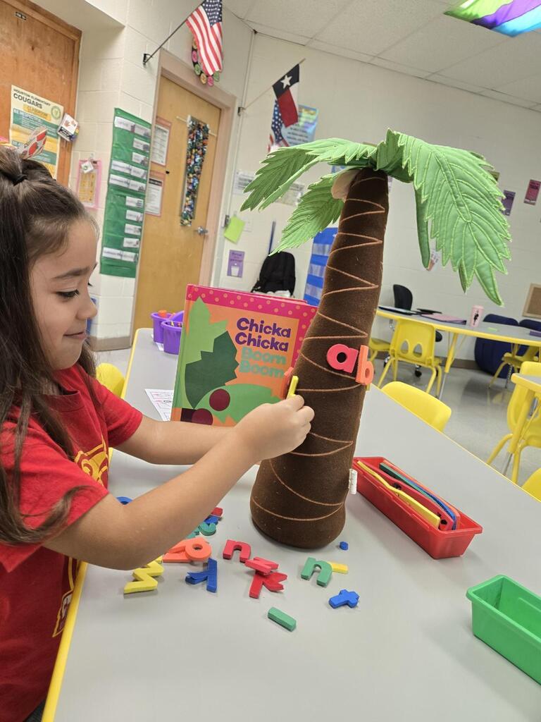 Student engaged in learning activity.
