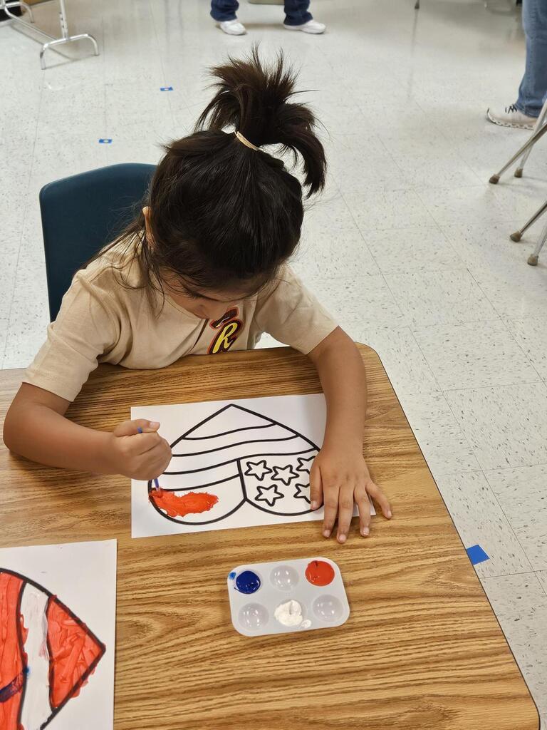 Student engaged in learning activity.