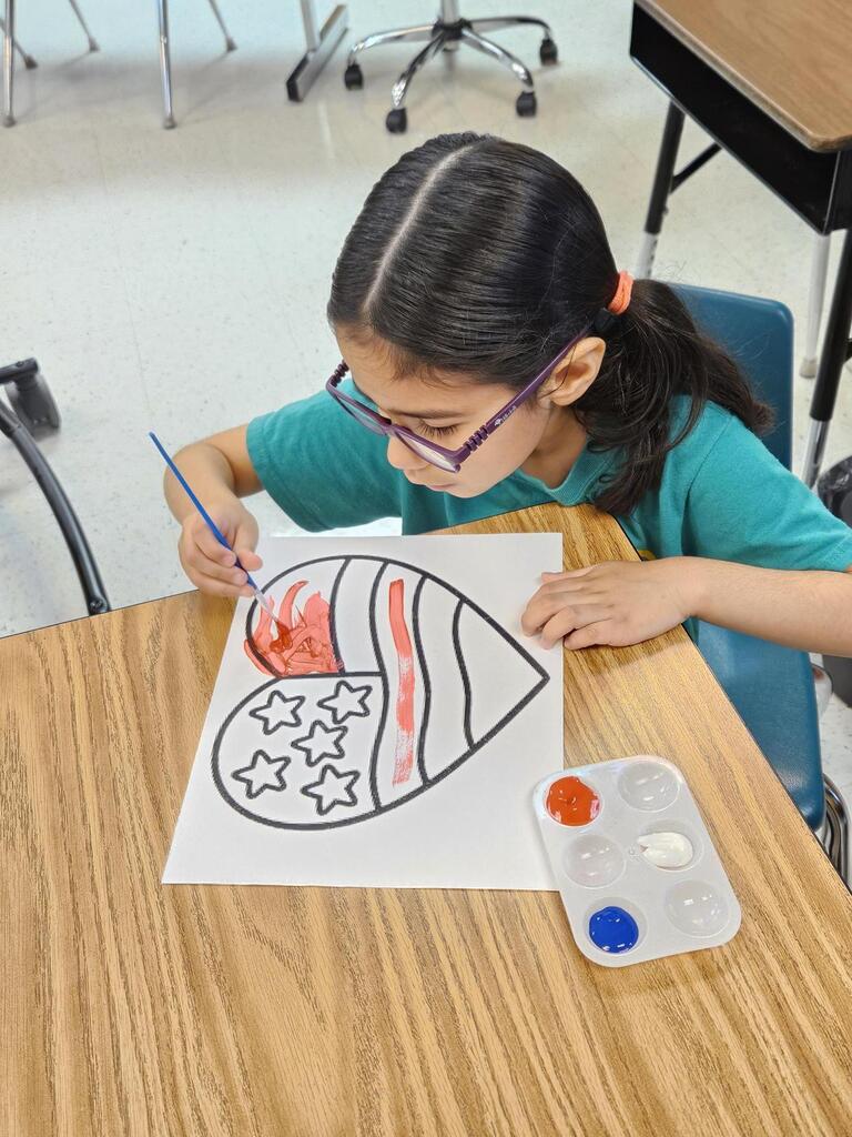 Student engaged in learning activity.