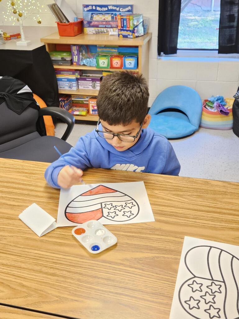 Student engaged in learning activity.