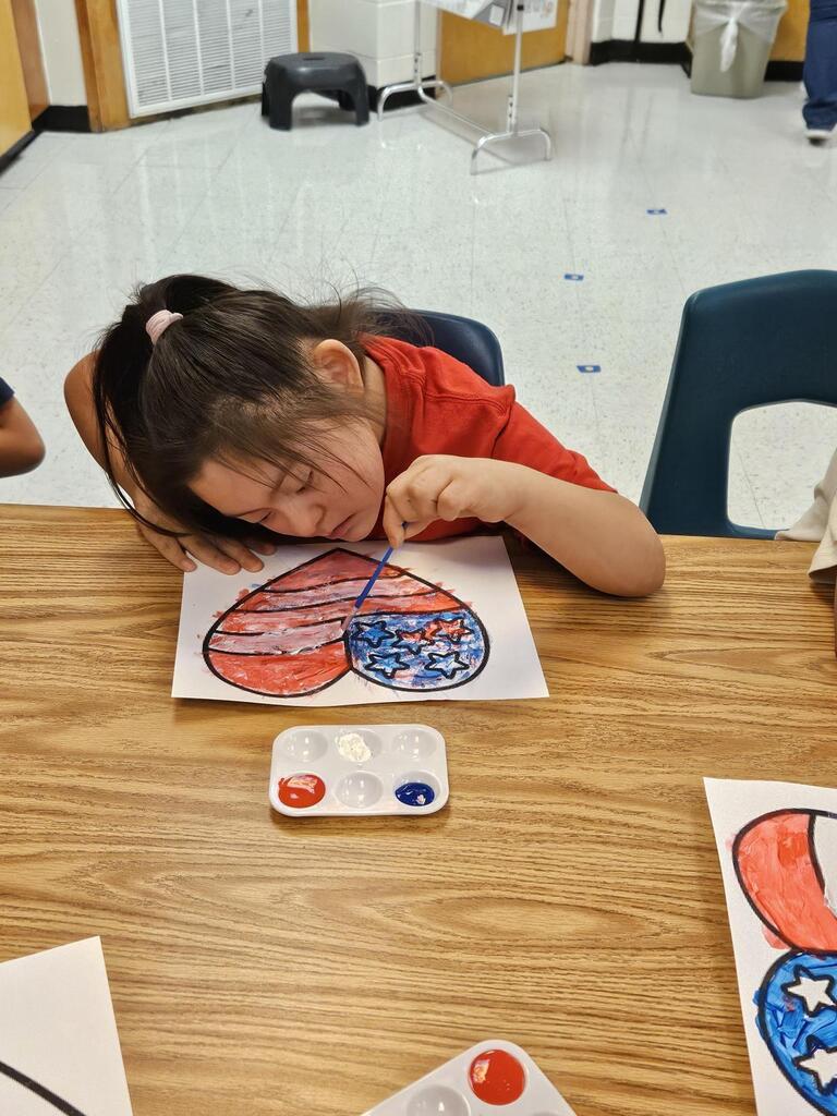 Student engaged in learning activity.