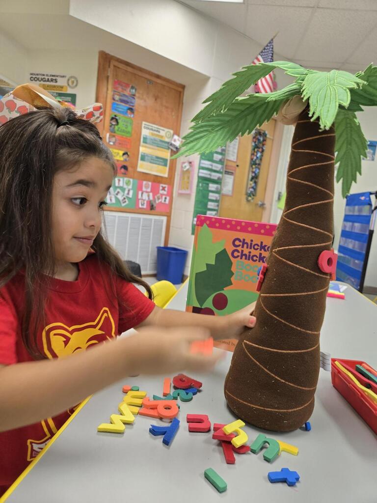 Student engaged in learning activity.
