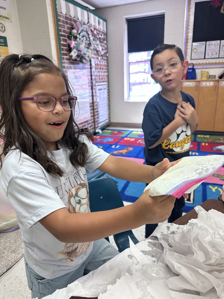 Student engaged in making ice cream activity.