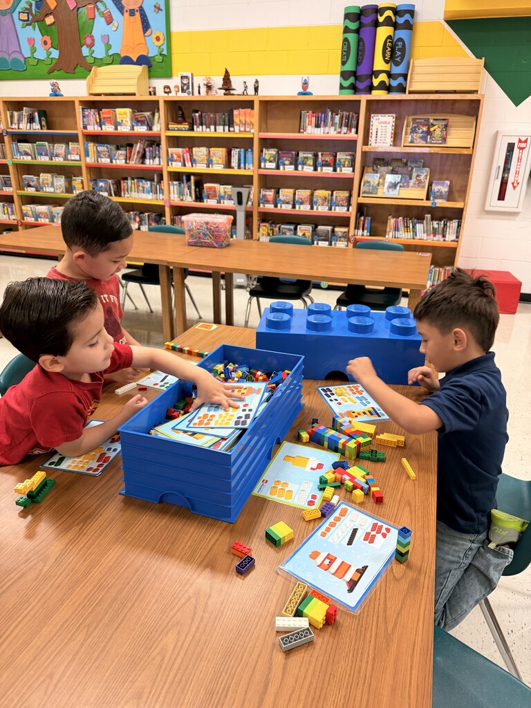 Students working together at the library.